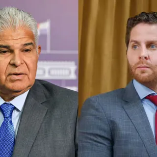President of the Republic, José Raúl Mulino (ibid.) and Mayor of Panama District Mayer Mizrachi (der.)