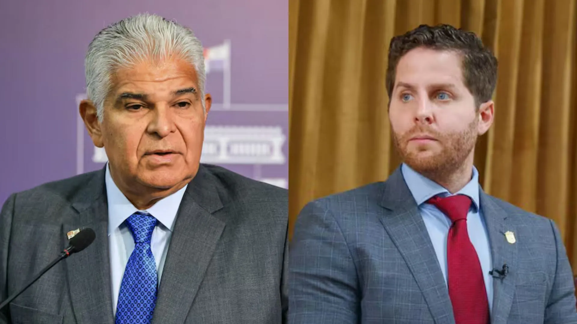 President of the Republic, José Raúl Mulino (ibid.) and Mayor of Panama District Mayer Mizrachi (der.)
